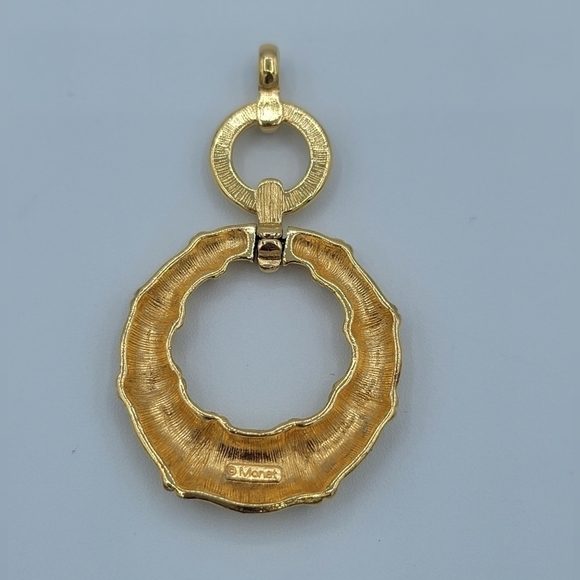 Monet Goldtone Circle Pendant #762 - Picture 5 of 9